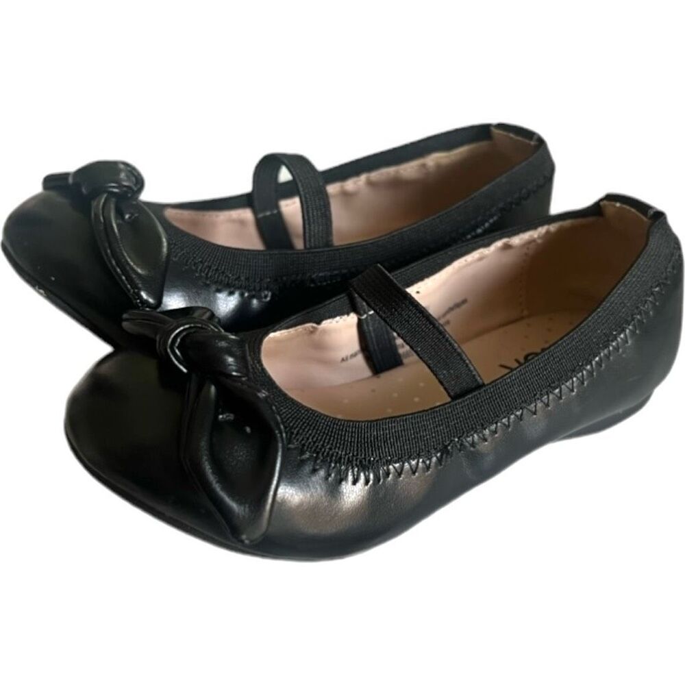 Toddler Girls Nordstrom Rack Emma Black Maryjane Ballet Flats Dress Shoes - Sz 9